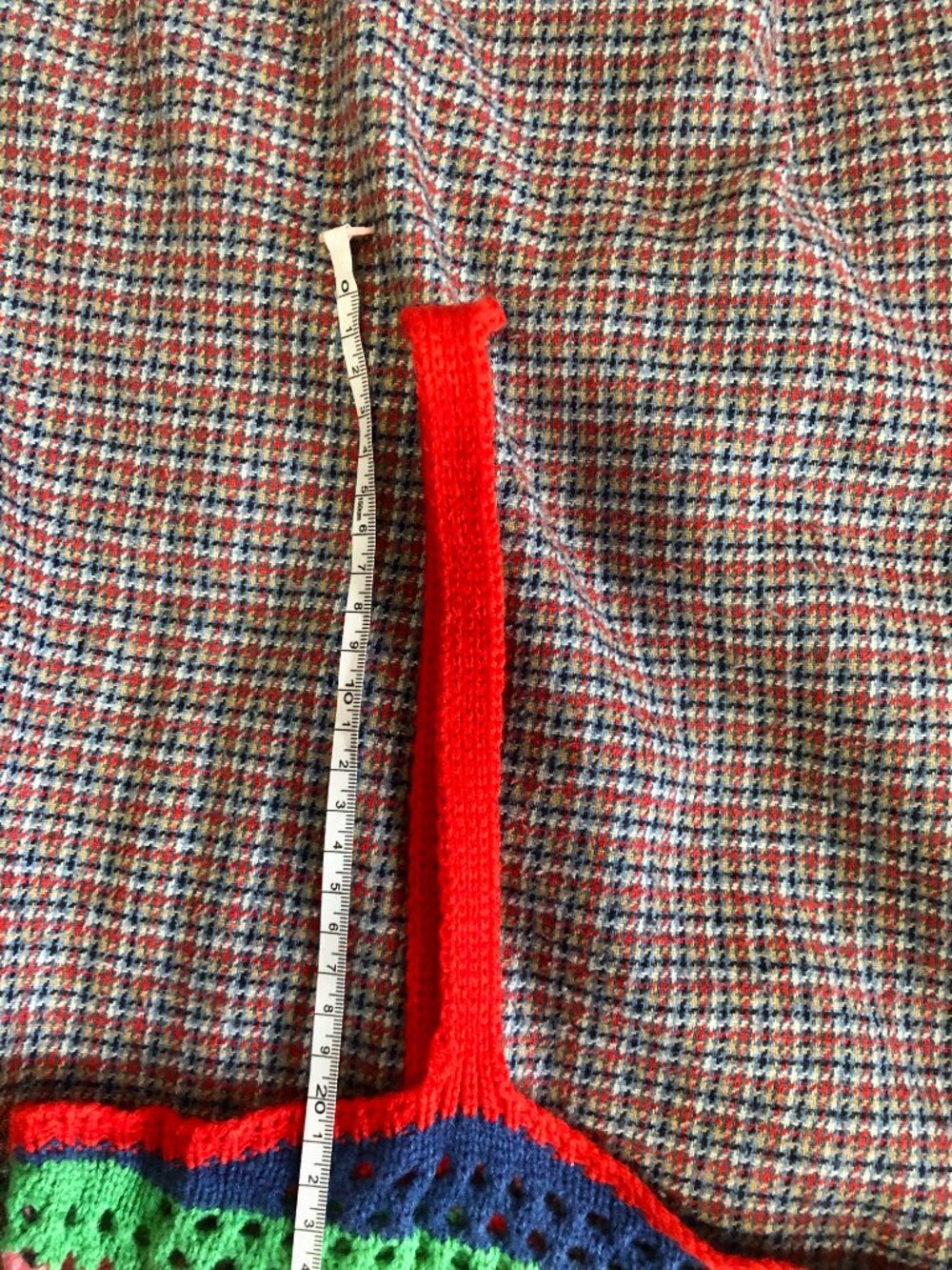 Boho Crochet Mini Dress Cover-Up Beach Size L Stripes Shein Colorful Summer - Picture 10 of 15